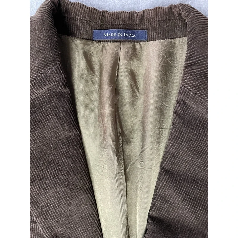 Lands End corduroy‎ blazer sport coat 38 reg  Dark brown classic retro preppy
